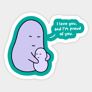 Hug - I Love You (Teal) Sticker